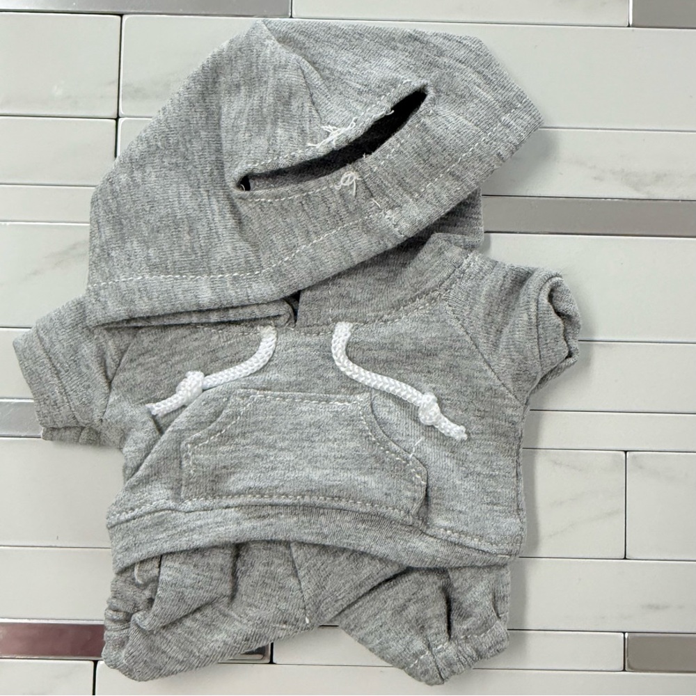 Labubu clothes Gray Hoodie & jogger pants 2 pc outfit for Pop marts Labubu